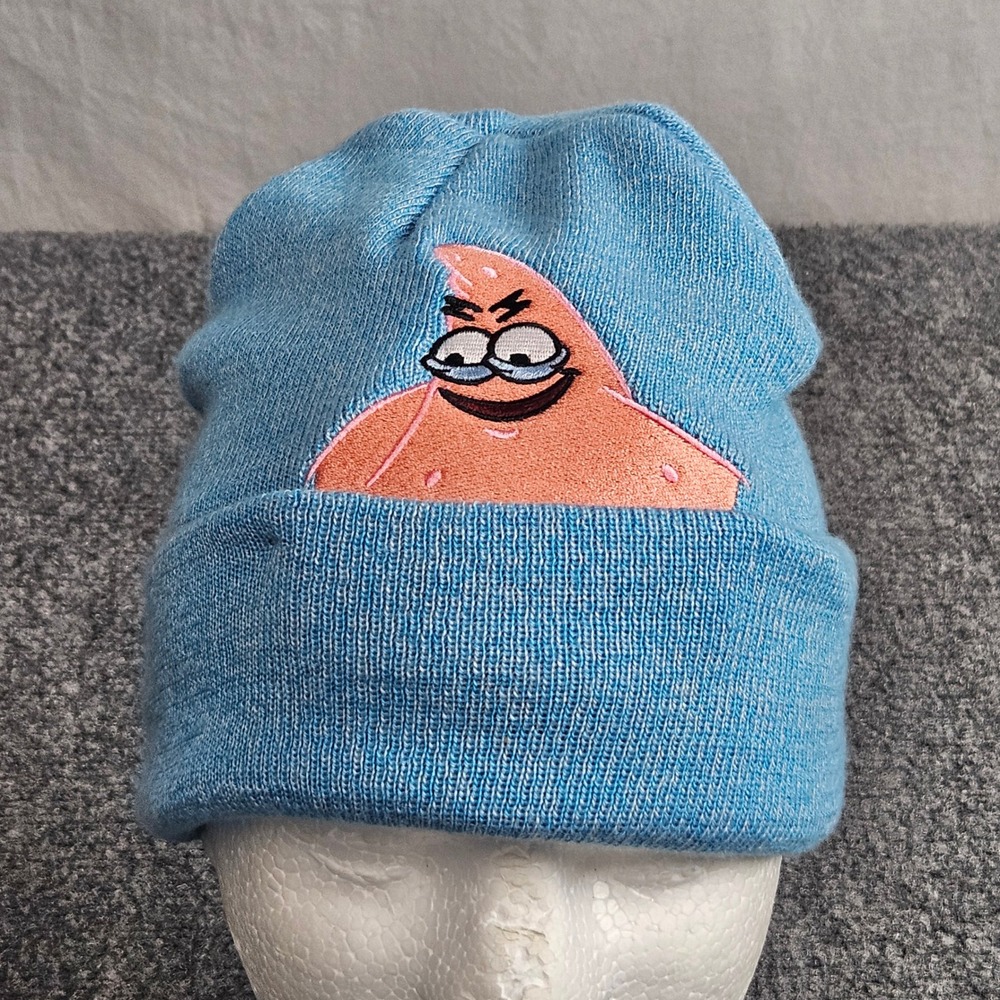 Nickelodeon‎ Patrick Star Beanie Blue Spongebob Embroidered Knit Hat Nostalgia